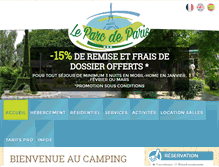 Tablet Screenshot of campingleparc.fr